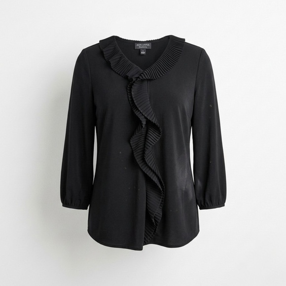 Adrianna Papell Tops - Adrianna Papell  Black 3/4 Sleeve Blouse RN#59782
